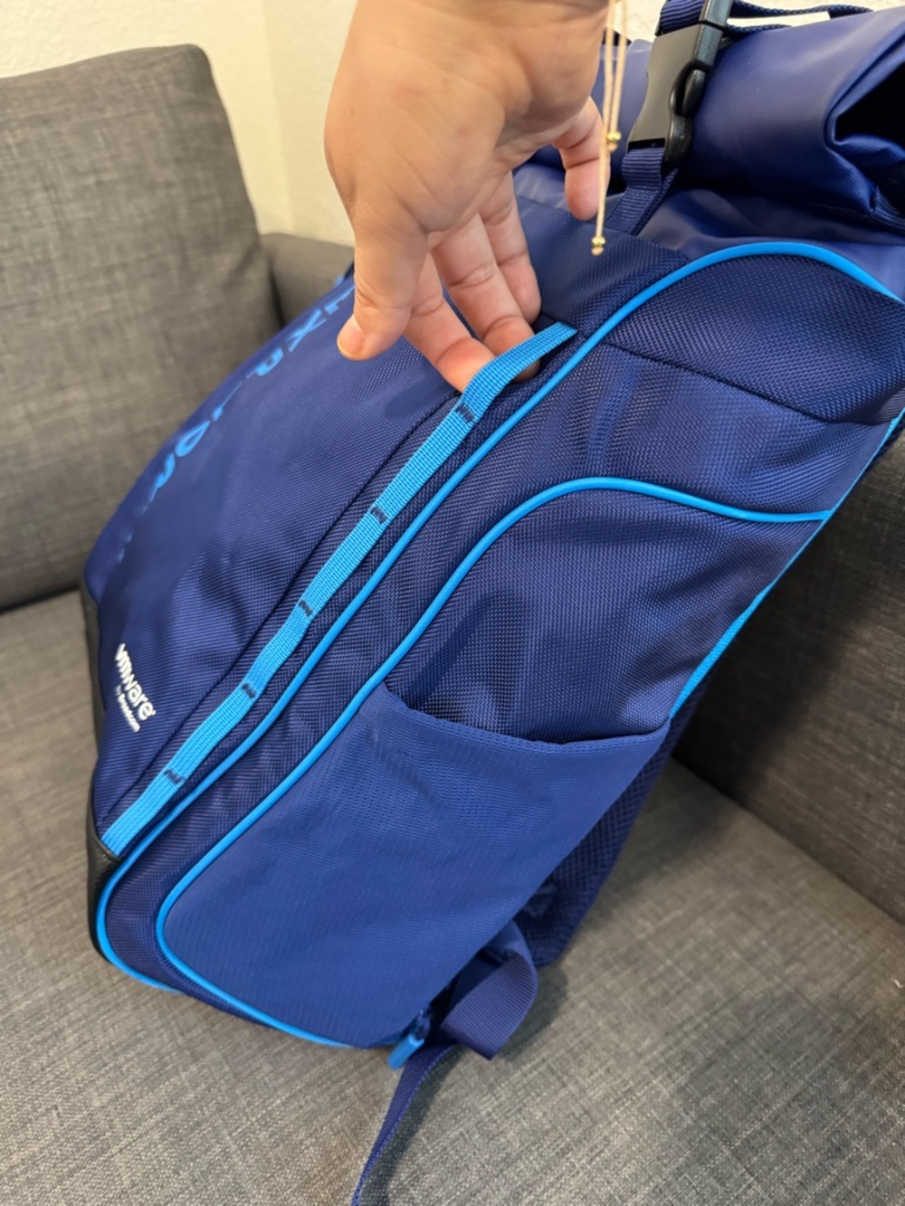 NEW - Blue Roll-Top Multiple Pockets Backpack 🎒 - Picture 16 of 16
